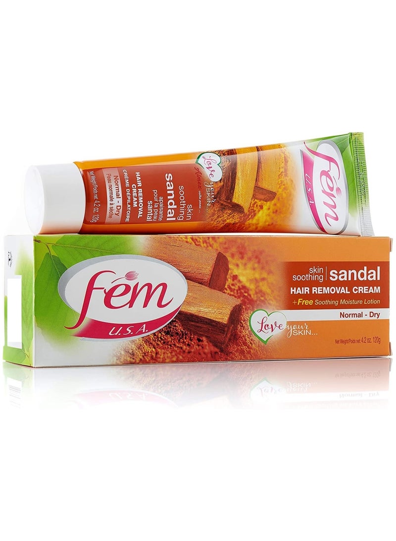 Fem Skin Soothing Hair Removal Cream With Sandal 120 G